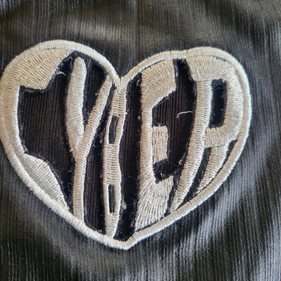 Black Crop Top with Cyber Heart - Picture 4 of 8